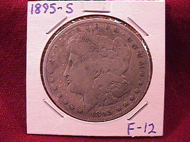 MORGAN 1895-S SILVER DOLLAR FINE-12 EXTREMELY RARE KEY DATE