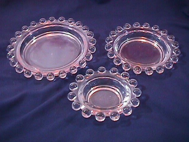 CANDLEWICK NESTING ASHTRAY SET 3 PIECE IMPERIAL