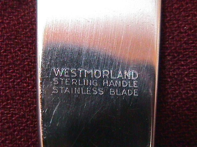 STERLING WESTMORELAND GEORGE & MARTHA WASHINGTON DINNER KNIFE