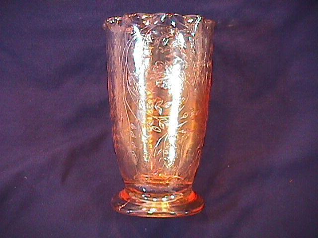 CARNIVAL GLASS LOUISA / FLORAGOLD VASE X RARE