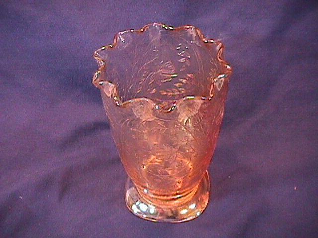 CARNIVAL GLASS LOUISA / FLORAGOLD VASE X RARE