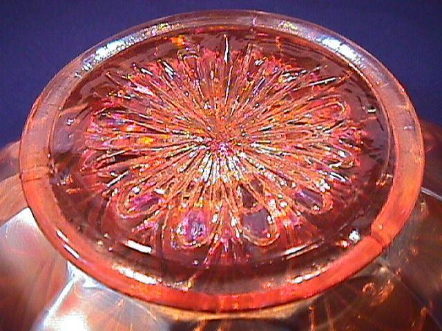 CARNIVAL GLASS MILLERSBURG PEACOCK TAIL SAUCE BOWL MARIGOLD