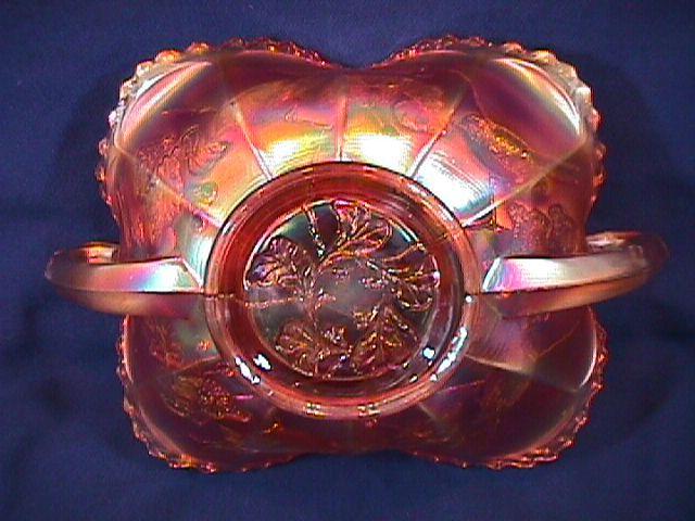 CARNIVAL GLASS BIRDS & CHERRIES BON BON MARIGOLD FENTON
