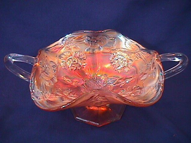 CARNIVAL GLASS WREATH of ROSES BON BON MARIGOLD FENTON