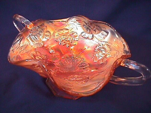 CARNIVAL GLASS WREATH of ROSES BON BON MARIGOLD FENTON