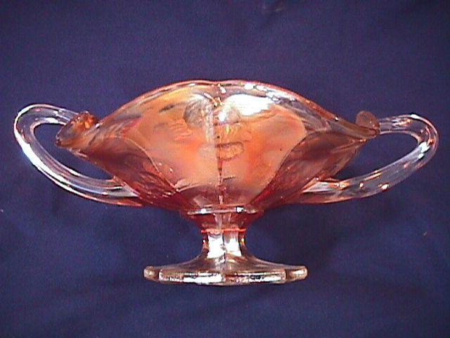 CARNIVAL GLASS WREATH of ROSES BON BON MARIGOLD FENTON