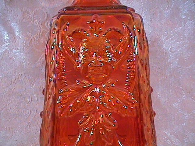 CARNIVAL GLASS IMPERIAL COURT JESTER VASE PUMPKIN MARIGOLD