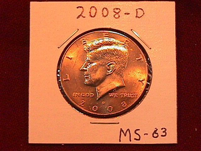 KENNEDY HALF DOLLAR 2008-D MINT STATE-63+++