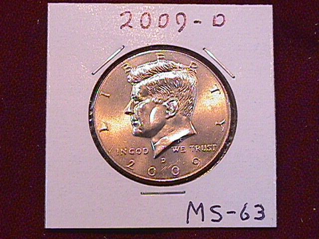 KENNEDY HALF DOLLAR 2009-D MINT STATE-63+++