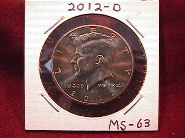 KENNEDY HALF DOLLAR 2012-D MINT STATE-63+++