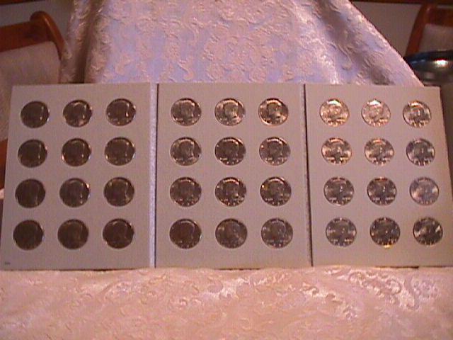 KENNEDY HALF CLAD SET 1971-P&D-1989-P&D COMPLETE 36 COINS UNC. HARRIS FOLDER