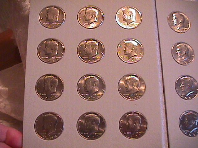 KENNEDY HALF CLAD SET 1971-P&D-1989-P&D COMPLETE 36 COINS UNC. HARRIS FOLDER