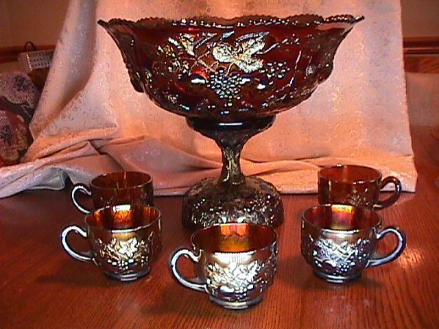 MULTI FRUIT & FLOWERS AMETHYST PUNCH SET BY : MILLERSBURG