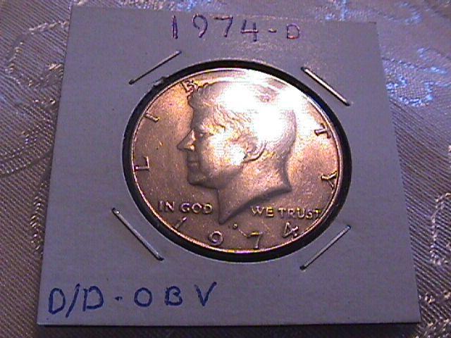 1974-D DOUBLE DIE OBVERSE KENNEDY HALF DOLLAR