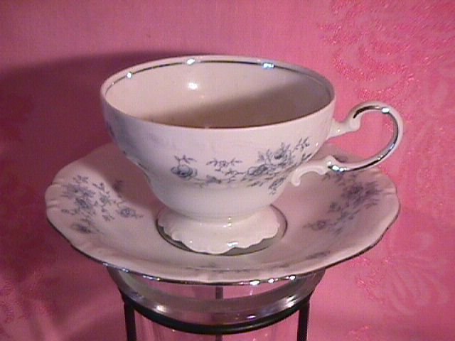 Johann Haviland Blue Garland Cup/Saucer-Fancy Foot