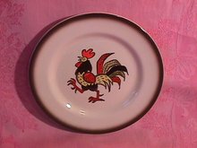 Metlox-Red Rooster Salad Plate