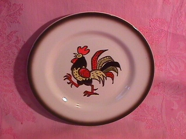 Metlox-Red Rooster Salad Plate