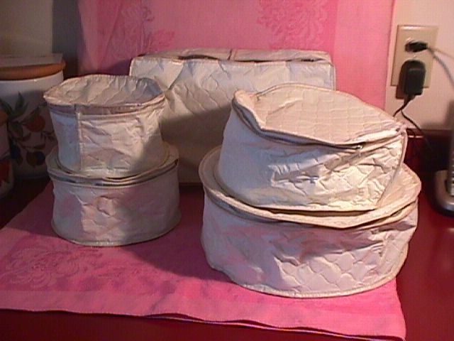 Vinyl storage set for 12 place complete setting of china