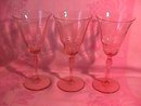 Fostoria Unknown #877 Pink Goblets (3)