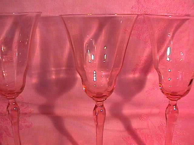 Fostoria Unknown #877 Pink Goblets (3)