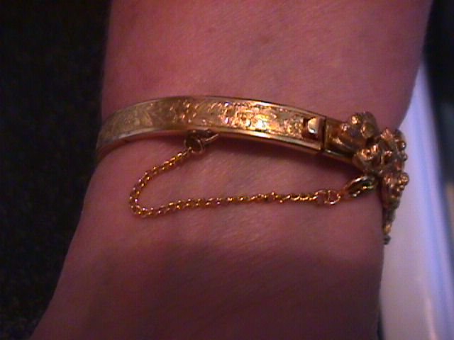 Florenza Gold Toned Cameo Bangle Bracelet