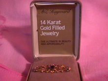 Gold Filled Art-Noveau Pin with Garnet
