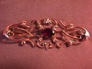 Gold Filled Art-Noveau Pin with Garnet
