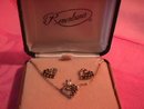 Boxed set 10k Sapphire Necklace & Earrings
