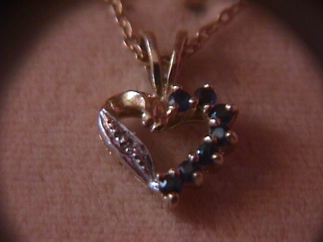 Boxed set 10k Sapphire Necklace & Earrings