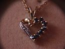 Boxed set 10k Sapphire Necklace & Earrings