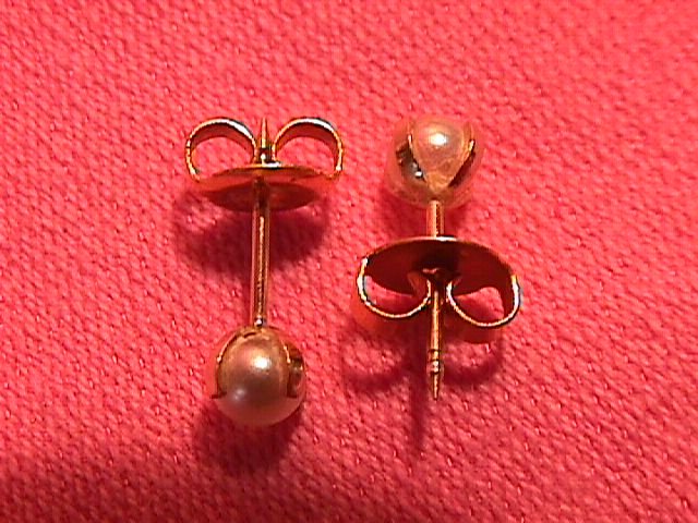14k Gold & Genuine Pearl Earrings