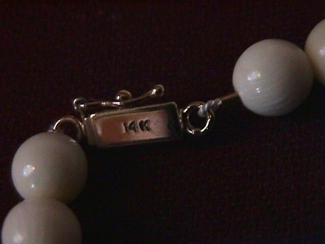 Antique Art-Noveau Lady With Pipes= Ivory & 14K Necklace