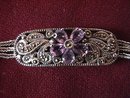 Sterling Amethyst & Paisley Design Marcasite Bracelet