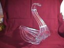 Art Verrier, Cofrac, France Crystal Swan Center Piece