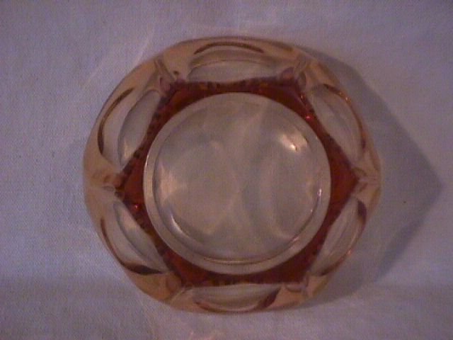 Cambridge (Peachbloom) Crystal Unknown? Pattern Rosebowl