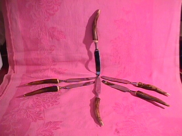 Robeson, Germany Real Antler & Stainless Steak Knife Set