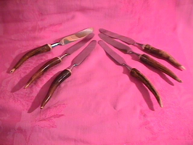 Robeson, Germany Real Antler & Stainless Steak Knife Set