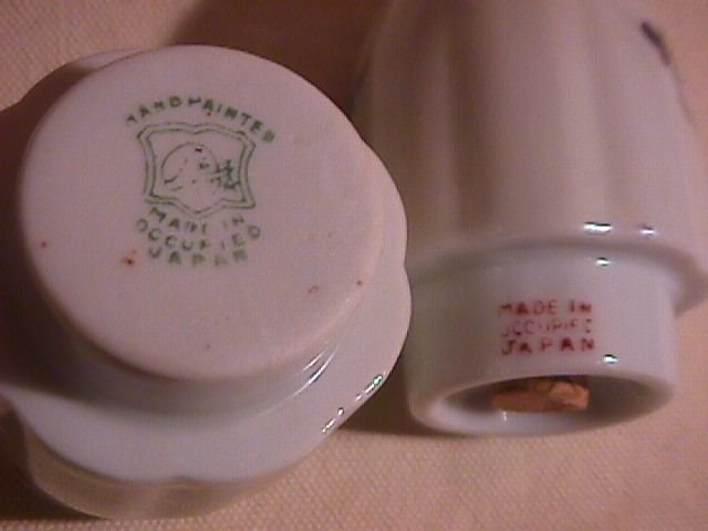Occupied Japan Porcelain 10-Piece Cruet Set