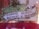 Porcelain Mug- Rose Red with Gold- & Spanish Scene