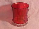 Ruby Flashed-Early Pressed Glass Mug