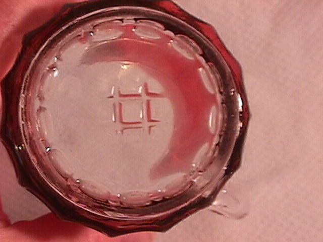 Ruby Flashed-Early Pressed Glass Mug