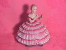 Limoges Porcelain Elegant Lady Covered Powder Box