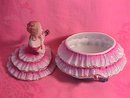 Limoges Porcelain Elegant Lady Covered Powder Box