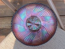 Fenton Carnival Glass (Amethyst) Ribbon Tie Bowl