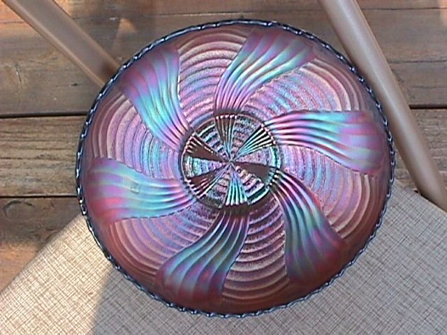 Fenton Carnival Glass (Amethyst) Ribbon Tie Bowl