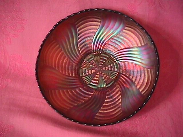 Fenton Carnival Glass (Amethyst) Ribbon Tie Bowl