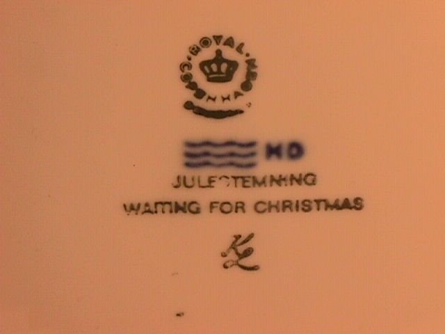 Royal Copenhagen Christmas Plate-1982 Waiting For Christmas