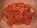 Holly Whirl / Millersburg =Carnival Glass Bowl (Marigold)