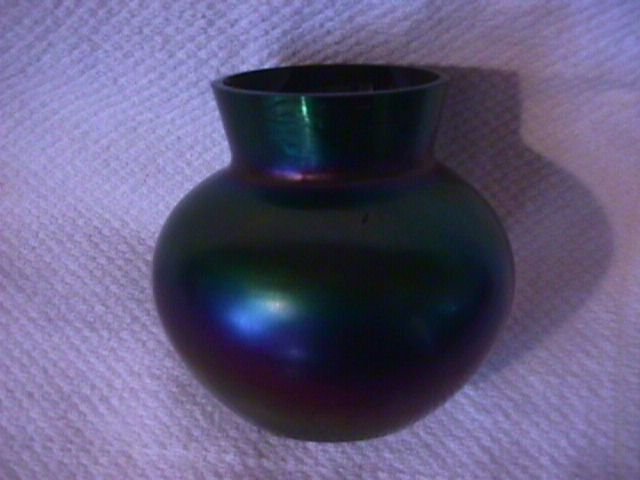 Loetz= Tiffany Type= Art Glass Vase-Purple