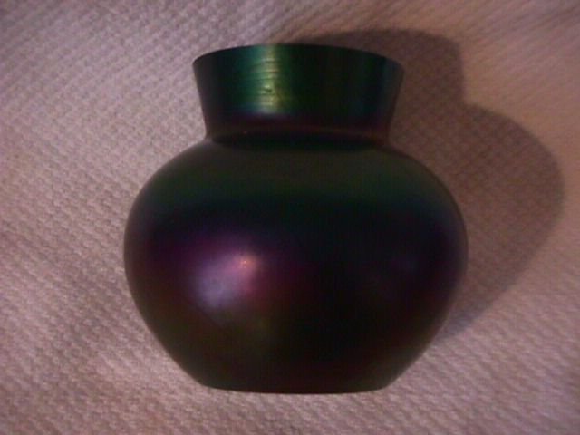 Loetz= Tiffany Type= Art Glass Vase-Purple